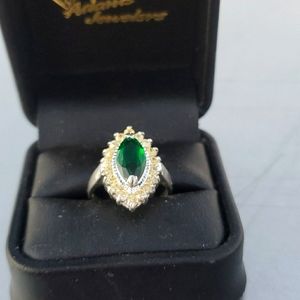 Sterling silver large cocktail ring size 9